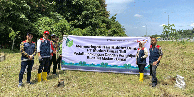 Peringati Hari Habitat Dunia Pt Medan Binjai Toll Tanam Pohon